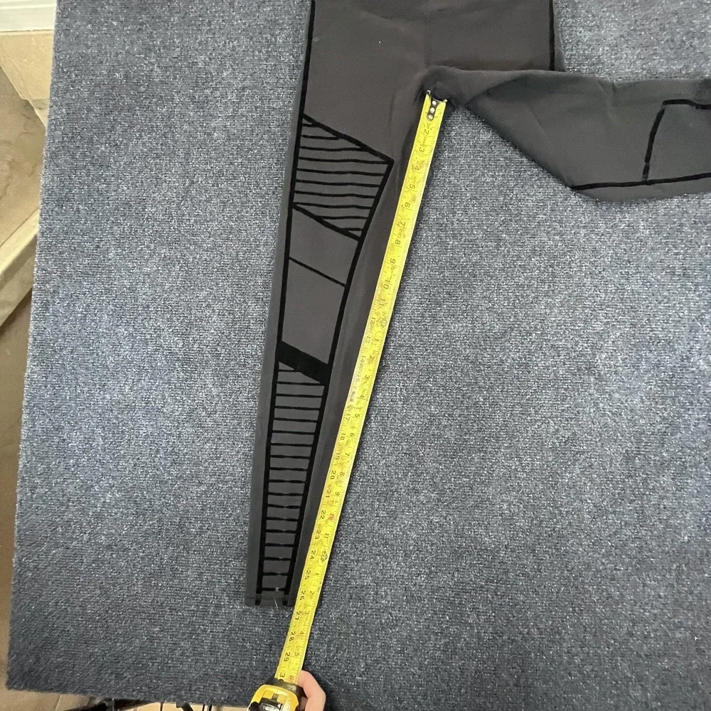 Alo Yoga Leggings Womens Small Black High Rise‎ Velvet Moto Panel Athletic Gym